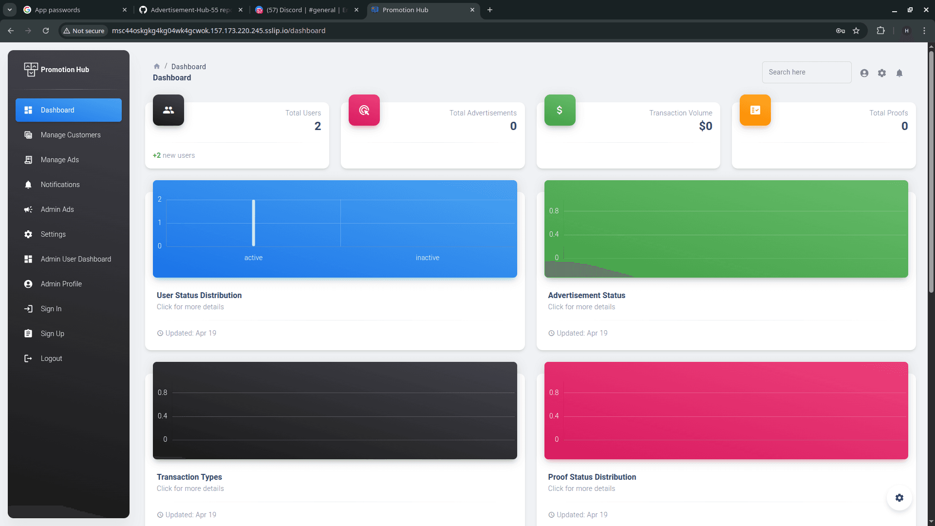 Admin Dashboard